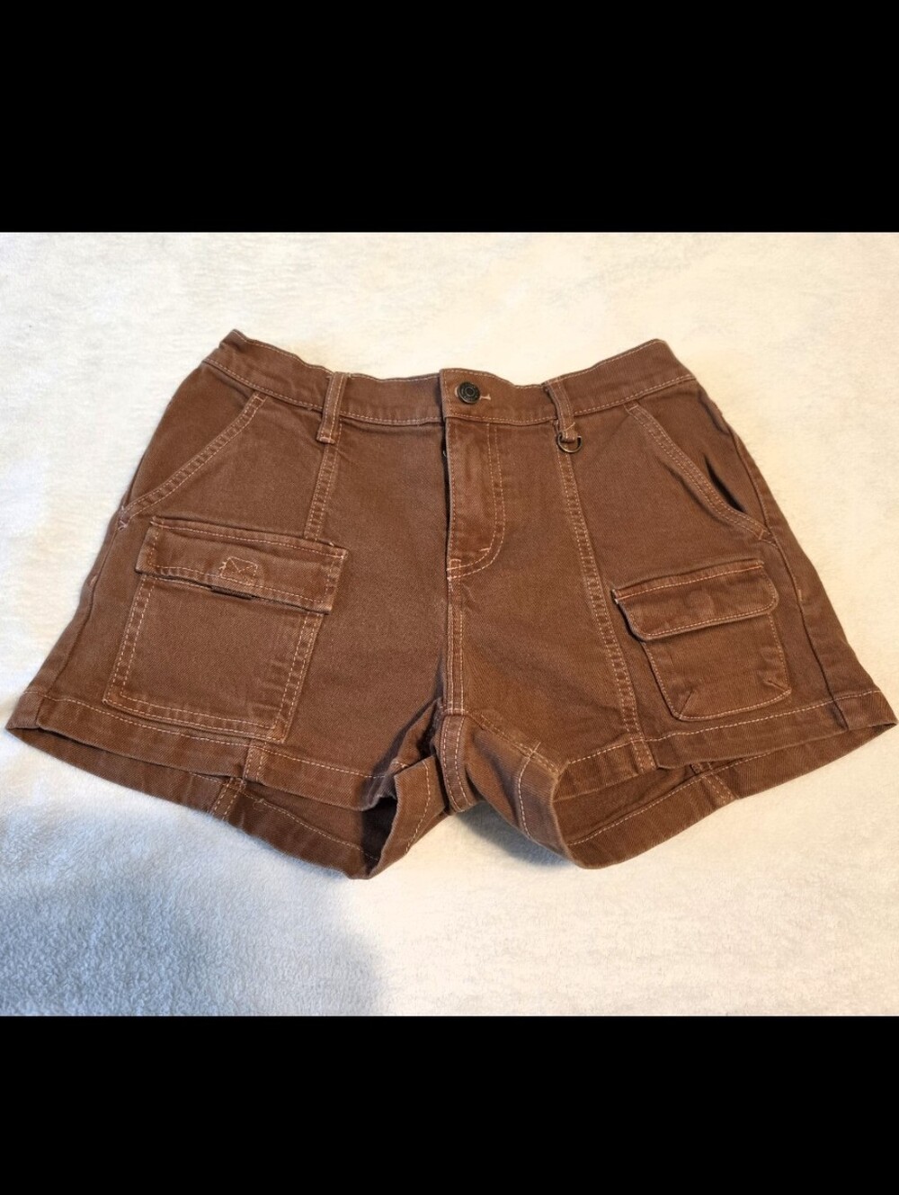Wild dable Brown Cargo High Rise Courduroy Women's Shorts